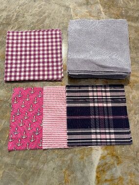 64 Precut 5" Quilt Squares Repurposed Fabric Charm Pack